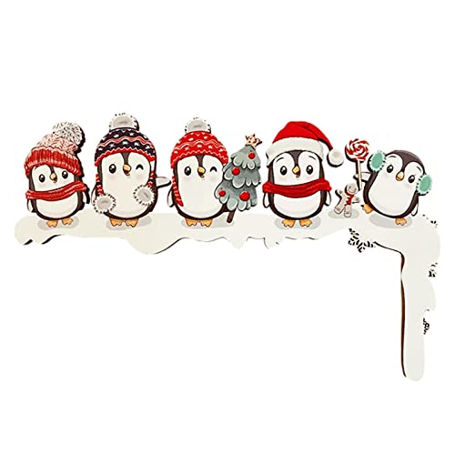 NSXIN Weihnachtsdeko Türrahmen Deko Weihnachtsmann Weihnachts Pinguin Holz Türdekoration Weihnachts Dekoration Tür Eckschild Dekoration Für Party, Ornament, Geschenk (Stil A) von NSXIN