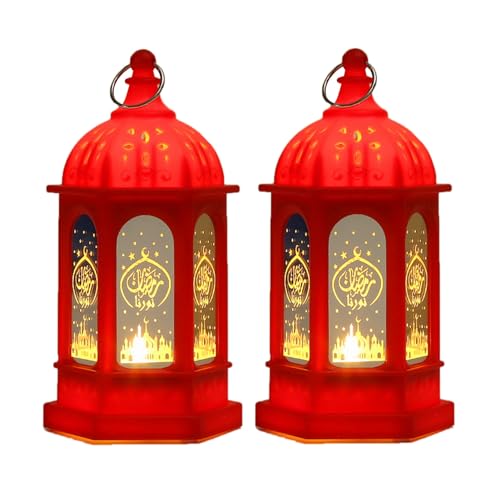 Ramadan Deko Lampe, Eid Mubarak Laterne Hängend Mond Stern Dekoration, Ramadan Dekoration Laterne, Vintage Ramadan Deko Licht für Muslimische Festival Dekorative (2Stk/StilD) von NSXIN