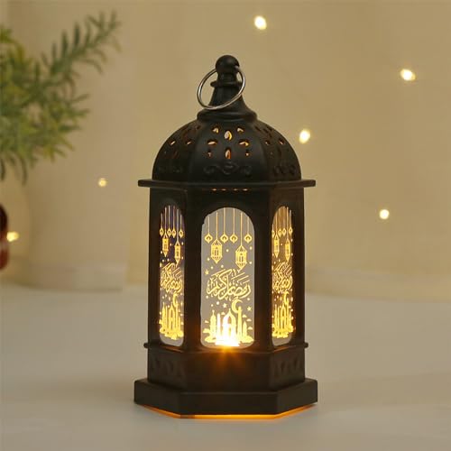 Ramadan Deko Lampe, Eid Mubarak Laterne Hängend Mond Stern Dekoration, Ramadan Dekoration Laterne, Vintage Ramadan Deko Licht für Muslimische Festival Dekorative (Stil B) von NSXIN