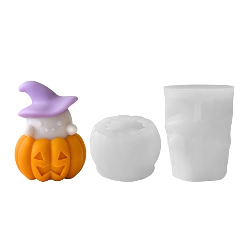 NSXIN Silikonformen Gießformen Halloween Kürbis Kerzen, Herbst Silikonform Halloween Kerzenform Set Für DIY Halloween Thanksgiving Geschenk Herbstdeko (Stil B) von NSXIN