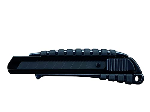 NT Ganzmetallcutter PMGL-EVO2R (Cutter-Messer mit Drucktaste, inkl. 1 Klinge, gummierter Griff, Klinge schwarz) 489691 von NT Cutter