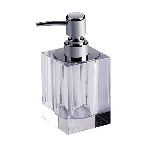 NT Kristallglas Seifenspender-Qualitäts-Quadrat Lotion-Flasche Küche Bad Shampoo Pumpe Aufsatz- Lotionspender 165ml (Color : Clear, Size : 165ml) von NT