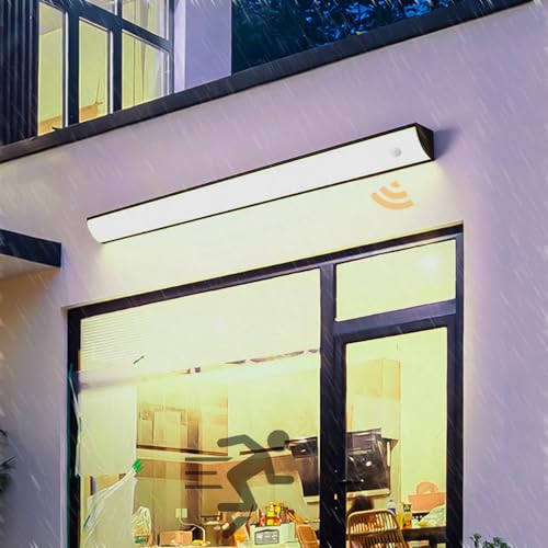 IP65 Waterproof Outside Wall with Motion Sensor Patio Sconces Outdoor Black Decorate Light Acrylic Up/Down Modern Aluminum Lighting for Garden Terrace von NTALJC
