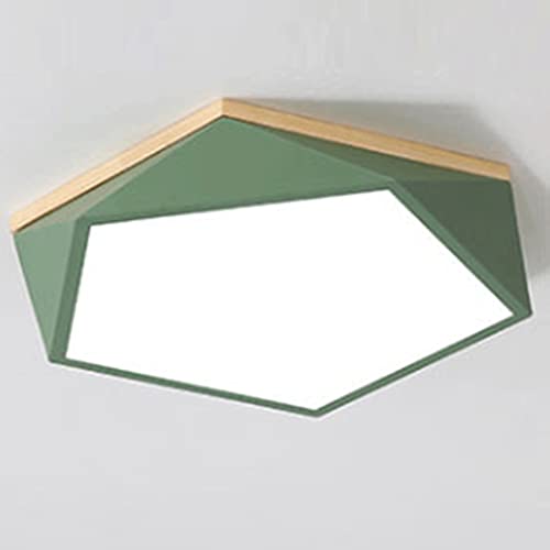 NTALJC Geometrische Eisenarbeiten flach Licht personalisierte Makaroondecke moderne dimmbare Panellichter mit Holzpolygonal Spülhalterungsvorrichtungen für Dining Study Schlafzimmer Korridor Eingang von NTALJC