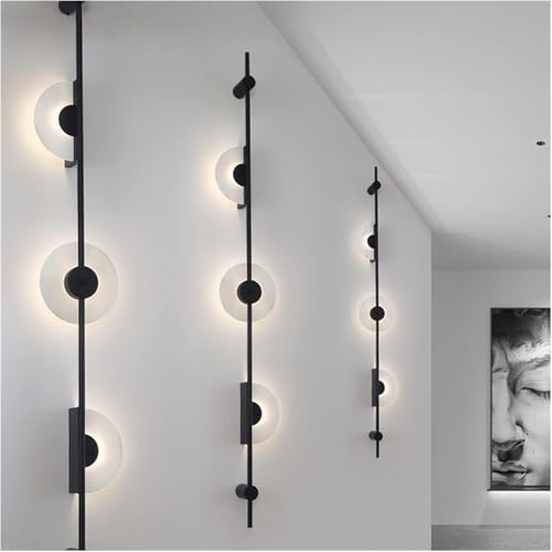 NTALJC Moderne lange Startwand Schwarzes Halbkreis Innenleuchten mit dem Wohnzimmer Villa Korridor Schlafzimmer, Vintage Kronleuchter von NTALJC