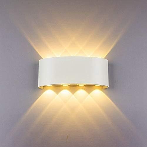 NTALJC Wand 8w oben/Down Lighting Innenhaut mit doppelten Kopf gebogenen wasserdichten Wandleuchten Modernes Schlafzimmer warmes weißes Licht, Kronleuchter von NTALJC