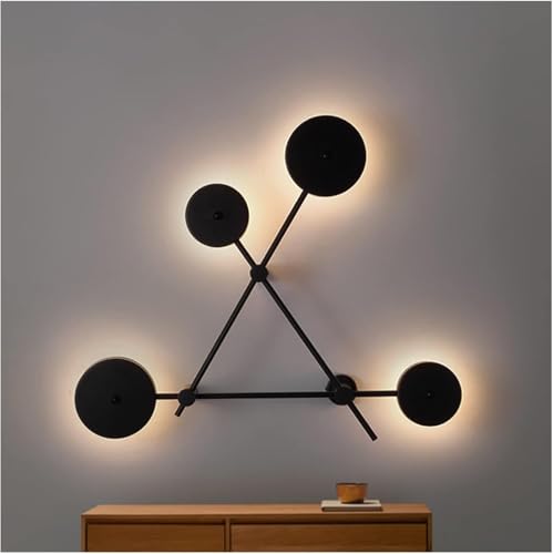 NTALJC Wandlampe, moderne Industrie runde Wandlampen Schlafzimmer Nachtlampe LED LED Wandleuchte Leuchten schwarzer Eisen Leuchten innenhaus, Deckenleuchte von NTALJC
