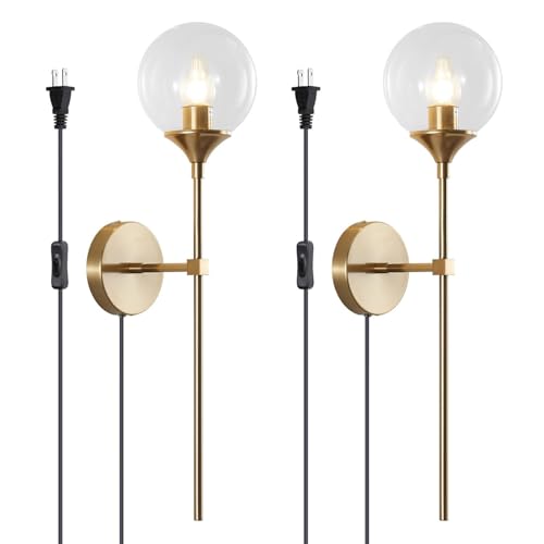 Nordic Retro Bauernhaus Wandleuchter Set von 2 mit Ein/Aus -Schalter Rauchgrau -Glas Globe S für Wohnzimmer Schlafzimmer Korridor und Treppe Mitte Jahrhunderts Arm Design Design Nordic Retro Bauernhaus Wandleuchter Set von 2 mit Ein/Aus -Schalter Rauchgrau -Glas Globe S für Wohnzimmer Schlafzimmer Korridor und Treppe Mitte Jahrhunderts Arm Design Design von NTALJC