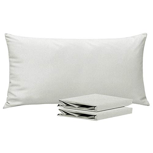 NTBAY 2er Set Kissenbezug 40x80 cm 100% Mikrofaser Kissenhülle, Superweicher Kopfkissenbezug, Grau von NTBAY