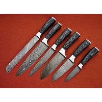 Handgeschmiedetes 6-Teiliges Küchenmesser-Set, Handgefertigte Damaskus-Küchenmesser/Chef-Set, Jubiläumsgeschenk Für Sie, Muttertagsgeschenk von NTBlades