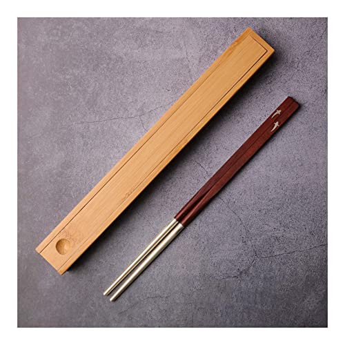 1 Paar Essstäbchen, Wiederverwendbare Essstäbchen aus natürlichem Sterlingsilber, rutschfeste Essstäbchen aus Holz und Sterlingsilber, Geschenkset für Küche, Hotel, Sushi D 1 Paar Essstäbchen, Wiederverwendbare Essstäbchen aus natürlichem Sterlingsilber, rutschfeste Essstäbchen aus Holz und Sterlingsilber, Geschenkset für Küche, Hotel, Sushi D von NTCE