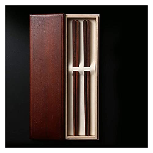 2 Paar Essstäbchen aus Holz, wiederverwendbar, klassisch, japanisch, Koreanisch, einfach zu bedienen, leicht, spülmaschinenfest, rutschfestes Geschenkset mit Holzbox G 2 Paar Essstäbchen aus Holz, wiederverwendbar, klassisch, japanisch, Koreanisch, einfach zu bedienen, leicht, spülmaschinenfest, rutschfestes Geschenkset mit Holzbox G von NTCE