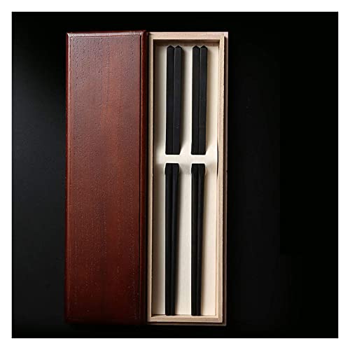 2 Paar Essstäbchen aus Holz, wiederverwendbar, klassisch, japanisch, Koreanisch, einfach zu bedienen, leicht, spülmaschinenfest, rutschfestes Geschenkset mit Holzbox S 2 Paar Essstäbchen aus Holz, wiederverwendbar, klassisch, japanisch, Koreanisch, einfach zu bedienen, leicht, spülmaschinenfest, rutschfestes Geschenkset mit Holzbox S von NTCE