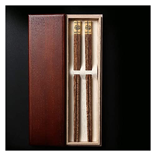 2 Paar Essstäbchen aus Holz, wiederverwendbar, klassische japanische Koreanische Essstäbchen, einfach zu bedienen, leicht, spülmaschinenfest, rutschfestes Geschenkset mit Holzbox F 2 Paar Essstäbchen aus Holz, wiederverwendbar, klassische japanische Koreanische Essstäbchen, einfach zu bedienen, leicht, spülmaschinenfest, rutschfestes Geschenkset mit Holzbox F von NTCE