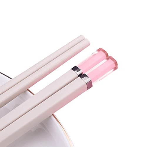 5/10 Paar Bonbonfarbene Essstäbchen aus bernsteinfarbenem Fiberglas, rutschfest, feuchtigkeitsbeständig, wiederverwendbar, spülmaschinenfest, kreative Sushi-Essstäbchen für Sushi F (5 Paar) von NTCE