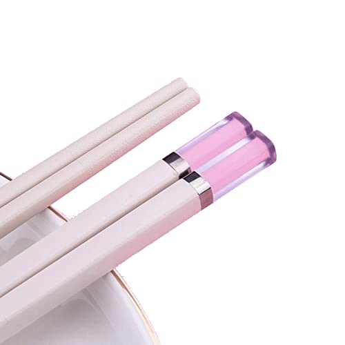 5/10 Paar Essstäbchen aus bernsteinfarbenem Fiberglas, Bonbonfarben, rutschfest, feuchtigkeitsbeständig, wiederverwendbar, spülmaschinenfest, kreative Essstäbchen S-10 Paar von NTCE