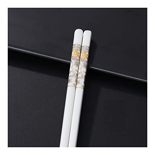 5 Paar Essstäbchen aus Porzellan im japanischen Stil, wiederverwendbar, spülmaschinenfest, hochwertige Knochenstäbchen, toller Ersatz für Bambus-/Holz-Essstäbchen, 24,9 cm Z 5 Paar Essstäbchen aus Porzellan im japanischen Stil, wiederverwendbar, spülmaschinenfest, hochwertige Knochenstäbchen, toller Ersatz für Bambus-/Holz-Essstäbchen, 24,9 cm Z von NTCE