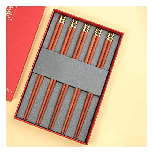 5 Paar handgefertigte chinesische Essstäbchen aus natürlichem Holz für Sushi und chinesische Lebensmittel, umweltfreundlich, tragbar und langlebig 5 Paar handgefertigte chinesische Essstäbchen aus natürlichem Holz für Sushi und chinesische Lebensmittel, umweltfreundlich, tragbar und langlebig von NTCE