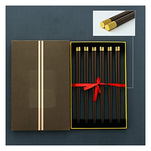 6 Paar Essstäbchen aus Porzellan mit Metallkopf, Wiederverwendbare Essstäbchen aus Porzellan, spülmaschinenfest, mit zarter Box, Schwarz von NTCE