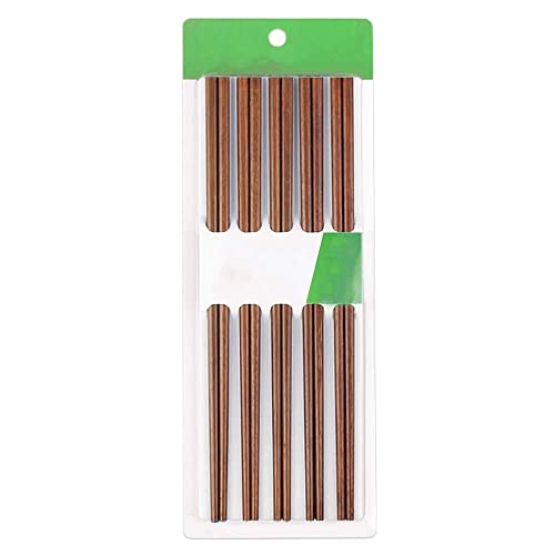 Chinesische Essstäbchen aus Holz, wiederverwendbar, für Abendessen, leicht zu halten, spülmaschinenfest, zum Braten von Nudeln, D-10 Paar Chinesische Essstäbchen aus Holz, wiederverwendbar, für Abendessen, leicht zu halten, spülmaschinenfest, zum Braten von Nudeln, D-10 Paar von NTCE