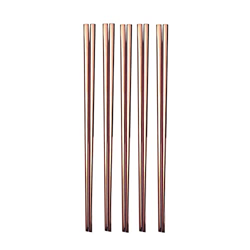 Essstäbchen, 10 Paar Essstäbchen aus Edelstahl, wiederverwendbar, spülmaschinenfest, 9,2 Roségold Essstäbchen, 10 Paar Essstäbchen aus Edelstahl, wiederverwendbar, spülmaschinenfest, 9,2 Roségold von NTCE