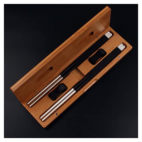 Essstäbchen aus 999er Sterlingsilber, wiederverwendbar, chinesischer Stil, japanischer Stil, mit Geschenkbox aus Massivholz und Essstäbchenablage, Q Essstäbchen aus 999er Sterlingsilber, wiederverwendbar, chinesischer Stil, japanischer Stil, mit Geschenkbox aus Massivholz und Essstäbchenablage, Q von NTCE