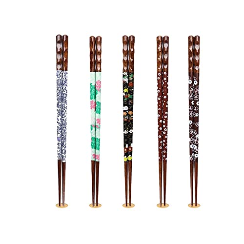 Essstäbchen aus Bambusholz, wiederverwendbar, handgefertigt, Sushi und Blumen, spülmaschinenfest, kreatives Geschenkset, 5 Paar Essstäbchen A-5 Paar Essstäbchen aus Bambusholz, wiederverwendbar, handgefertigt, Sushi und Blumen, spülmaschinenfest, kreatives Geschenkset, 5 Paar Essstäbchen A-5 Paar von NTCE
