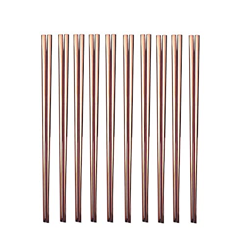 Essstäbchen aus Edelstahl, wiederverwendbar, japanisch, chinesisch, koreanisch, spülmaschinenfest, 10 Paar Essstäbchen aus Edelstahl, wiederverwendbar, japanisch, chinesisch, koreanisch, spülmaschinenfest, 10 Paar von NTCE