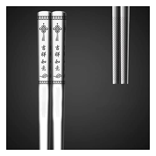 Essstäbchen aus Edelstahl, wiederverwendbar, spülmaschinenfest, lasergraviert, rutschfest, koreanisch, japanisch, chinesisch, Edelstahl, 10 Paar Essstäbchen aus Edelstahl, wiederverwendbar, spülmaschinenfest, lasergraviert, rutschfest, koreanisch, japanisch, chinesisch, Edelstahl, 10 Paar von NTCE