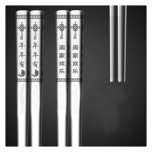 Essstäbchen aus Edelstahl, wiederverwendbar, spülmaschinenfest, lasergraviert, rutschfest, koreanisch, japanisch, chinesisch, Edelstahl, 10 Paar Essstäbchen aus Edelstahl, wiederverwendbar, spülmaschinenfest, lasergraviert, rutschfest, koreanisch, japanisch, chinesisch, Edelstahl, 10 Paar von NTCE