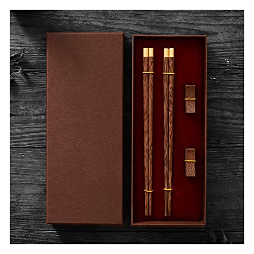 Essstäbchen aus Holz, wiederverwendbar, mit exquisiter Holzverpackung, für Küche, Esszimmer, Gourmet, Nudeln, Hot Pot usw., 25 cm breit, 2 Paar von NTCE
