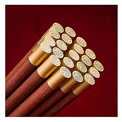 Essstäbchen aus Naturholz, hochwertige Legierung, Dekoration, rutschfest, 25 cm, wiederverwendbar, rutschfest, spülmaschinenfest, Neujahrsgeschenk, 10 Paar Essstäbchen aus Naturholz, hochwertige Legierung, Dekoration, rutschfest, 25 cm, wiederverwendbar, rutschfest, spülmaschinenfest, Neujahrsgeschenk, 10 Paar von NTCE