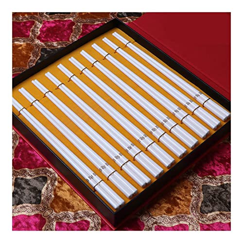 Essstäbchen aus Porzellan im japanischen Stil, wiederverwendbar, spülmaschinenfest, 24,9 cm, hochwertige Knochen-Essstäbchen mit zarter Box, als gutes Geschenk, 10 Paar Essstäbchen aus Porzellan im japanischen Stil, wiederverwendbar, spülmaschinenfest, 24,9 cm, hochwertige Knochen-Essstäbchen mit zarter Box, als gutes Geschenk, 10 Paar von NTCE
