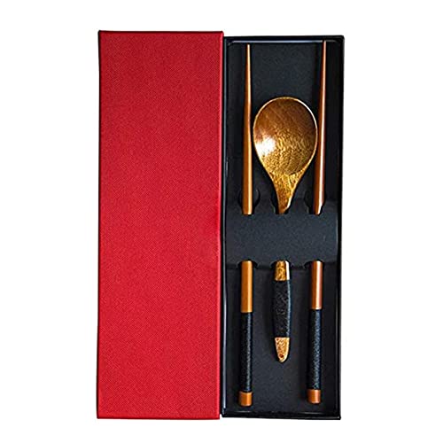 Essstäbchen und Löffel Set aus Holz im japanischen Stil, tragbares Geschirr aus Naturholz, wiederverwendbare Essstäbchen für asiatische Küche Essstäbchen und Löffel Set aus Holz im japanischen Stil, tragbares Geschirr aus Naturholz, wiederverwendbare Essstäbchen für asiatische Küche von NTCE