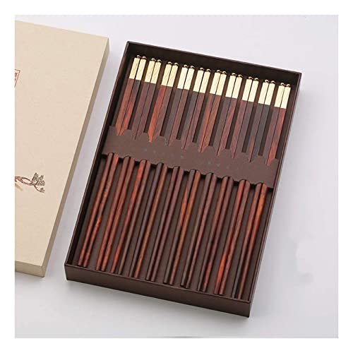 NTCE 10 Paar Essstäbchen, chinesische japanische und koreanische Essstäbchen aus Naturholz, handgeschnitzt, mit Geschenkbox, spülmaschinenfest NTCE 10 Paar Essstäbchen, chinesische japanische und koreanische Essstäbchen aus Naturholz, handgeschnitzt, mit Geschenkbox, spülmaschinenfest von NTCE