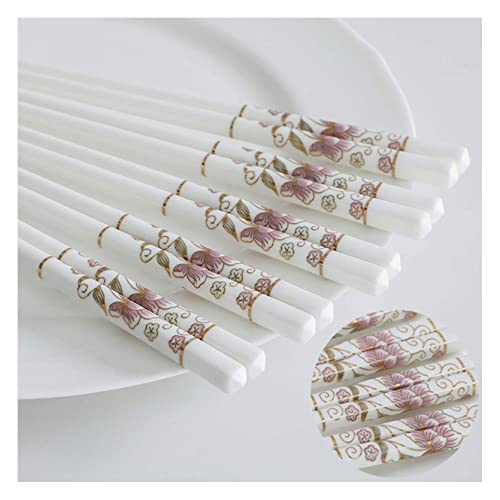 NTCE 10 Paar farbige Emaille-Essstäbchen, Porzellan, hochwertige Knochen-Essstäbchen, wiederverwendbar, spülmaschinenfest, Porzellan-Essstäbchen für Zuhause, Restaurant, 24 cm B NTCE 10 Paar farbige Emaille-Essstäbchen, Porzellan, hochwertige Knochen-Essstäbchen, wiederverwendbar, spülmaschinenfest, Porzellan-Essstäbchen für Zuhause, Restaurant, 24 cm B von NTCE