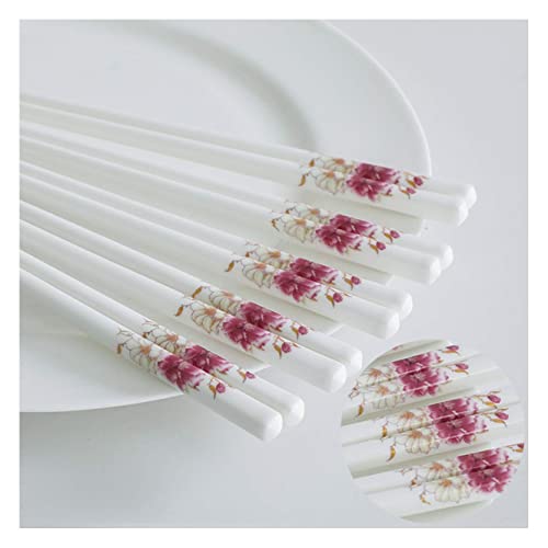 NTCE 10 Paar farbige Emaille-Essstäbchen, Porzellan, hochwertige Knochen-Essstäbchen, wiederverwendbar, spülmaschinenfest, Porzellan-Essstäbchen für Zuhause, Restaurant, 24 cm x NTCE 10 Paar farbige Emaille-Essstäbchen, Porzellan, hochwertige Knochen-Essstäbchen, wiederverwendbar, spülmaschinenfest, Porzellan-Essstäbchen für Zuhause, Restaurant, 24 cm x von NTCE