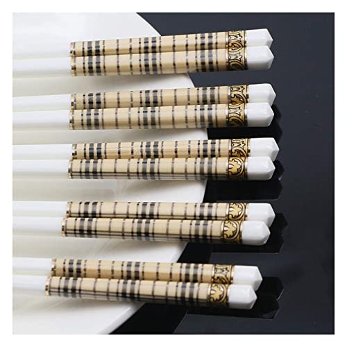 NTCE Essstäbchen aus hochwertiger Knochen-Keramik, niedlich, 24 cm, wiederverwendbar, spülmaschinenfest, sicher, leicht zu reinigen, 5 Stück NTCE Essstäbchen aus hochwertiger Knochen-Keramik, niedlich, 24 cm, wiederverwendbar, spülmaschinenfest, sicher, leicht zu reinigen, 5 Stück von NTCE