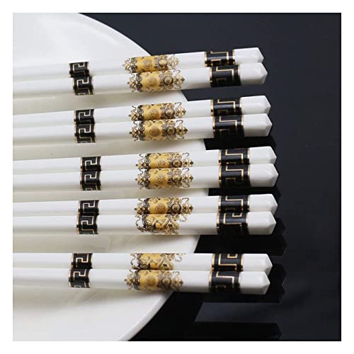 NTCE Hochwertige Knochen-Keramik-Essstäbchen, niedliche chinesische Porzellan-Essstäbchen, 24 cm, wiederverwendbar, spülmaschinenfest, 5 Stück Porzellan-Essstäbchen, sicher, leicht zu reinigen, Größe NTCE Hochwertige Knochen-Keramik-Essstäbchen, niedliche chinesische Porzellan-Essstäbchen, 24 cm, wiederverwendbar, spülmaschinenfest, 5 Stück Porzellan-Essstäbchen, sicher, leicht zu reinigen, Größe von NTCE
