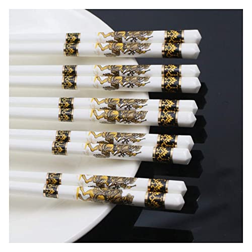 NTCE Hochwertige Knochen-Keramik-Essstäbchen, niedliche chinesische Porzellan-Essstäbchen, 24 cm, wiederverwendbar, spülmaschinenfest, 5 Stück Porzellan-Essstäbchen, sicher, leicht zu reinigen, X NTCE Hochwertige Knochen-Keramik-Essstäbchen, niedliche chinesische Porzellan-Essstäbchen, 24 cm, wiederverwendbar, spülmaschinenfest, 5 Stück Porzellan-Essstäbchen, sicher, leicht zu reinigen, X von NTCE