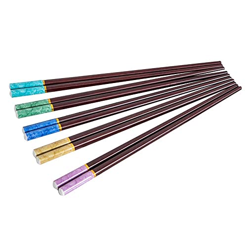 Se Q Essstäbchen 10 Paar Umweltfreundliche Wiederverwendbare Hochwertige Essstäbchen rutschfest Anti Schimmel (24cm) Essstäbchen aus Massivholz Farbe von NTCE