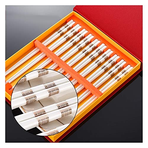 Wiederverwendbare Essstäbchen, wiederverwendbare Keramik-Essstäbchen, 10 Paar chinesische Porzellan-Essstäbchen, Geschenk-Set, spülmaschinenfeste Essstäbchen, rutschfeste Sushi-Essstäbchen für Zuhause Wiederverwendbare Essstäbchen, wiederverwendbare Keramik-Essstäbchen, 10 Paar chinesische Porzellan-Essstäbchen, Geschenk-Set, spülmaschinenfeste Essstäbchen, rutschfeste Sushi-Essstäbchen für Zuhause von NTCE