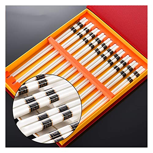 Wiederverwendbare Essstäbchen, wiederverwendbare Keramik-Essstäbchen, 10 Paar chinesische Porzellan-Essstäbchen, Geschenk-Set, spülmaschinenfeste Essstäbchen, rutschfeste Sushi-Essstäbchen für Zuhause Wiederverwendbare Essstäbchen, wiederverwendbare Keramik-Essstäbchen, 10 Paar chinesische Porzellan-Essstäbchen, Geschenk-Set, spülmaschinenfeste Essstäbchen, rutschfeste Sushi-Essstäbchen für Zuhause von NTCE