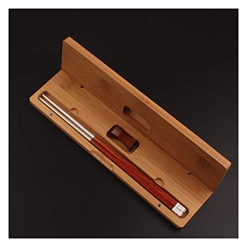 Wiederverwendbare Essstäbchen aus 999er Sterlingsilber mit Geschenkbox aus Massivholz, 64 cm R von NTCE