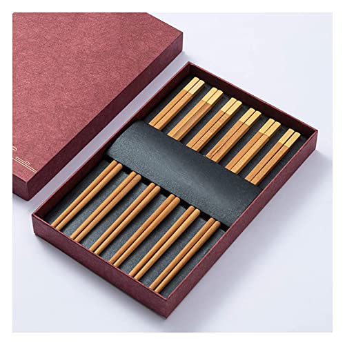 Wiederverwendbare Essstäbchen aus Bambus, Essstäbchen mit Etui, wiederverwendbar, spülmaschinenfest, 10 Paar Wiederverwendbare Essstäbchen aus Bambus, Essstäbchen mit Etui, wiederverwendbar, spülmaschinenfest, 10 Paar von NTCE