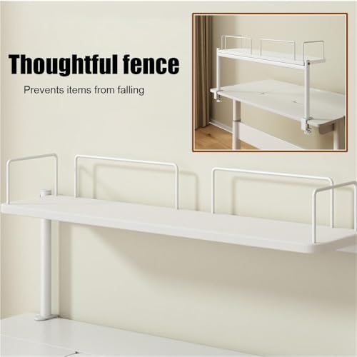 Klemmregal for den Schreibtisch, Schreibtisch-Aufbewahrungs-Organizer, Büroregal, multifunktionaler Schreibtisch-Regal-Organizer, Schreibtisch-Regal for Schlafzimmer, Büro, Wohnheim(White,31.5in) von NTDMSFWM