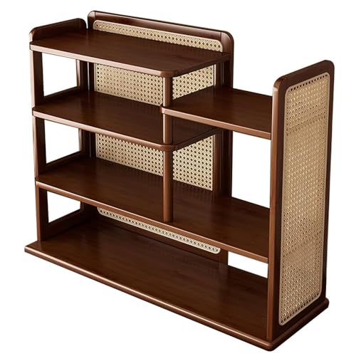 Mehrschichtiges Rattan-Präsentationsregal for Kaffeetassen, Organizer for Teetassenhalter, Ablageschrank for die Arbeitsplatte for Küche, Wohnzimmer, Büro(Brwon,19.7in) von NTDMSFWM