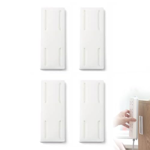 Selbstklebender, stanzfreier Steckdosenhalter, Selbstklebender Tischsteckdosen-Fixierer, Kabelmanagement, stanzfreier Überspannungsschutz, Steckdosenleistenhalter, Wandhalterung(Color:White) von NTDMSFWM