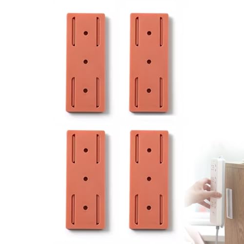 Selbstklebender, stanzfreier Steckdosenhalter, Selbstklebender Tischsteckdosen-Fixierer, Kabelmanagement, stanzfreier Überspannungsschutz, Steckdosenleistenhalter, Wandhalterung(Color:Pink) von NTDMSFWM