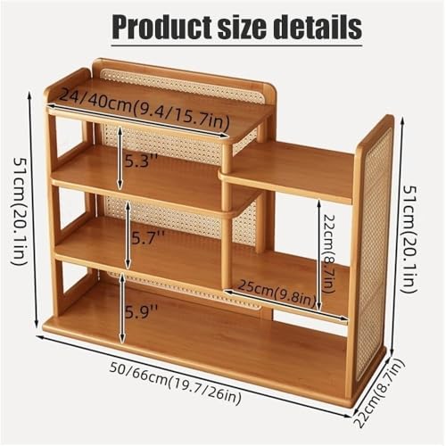 NTDMSFWM Teetassenhalter und Kaffeetassenständer aus Rattan, rustikales mehrschichtiges Arbeitsplatten-Organizer-Regal, platzsparender Lagerschrank for Küche und Esszimmer(Brwon,26in) von NTDMSFWM